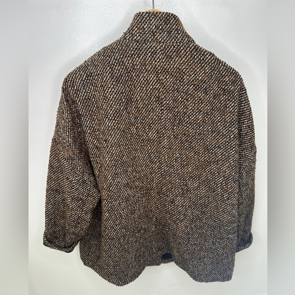 Brown tweed Color Block brand women’s fall jacket - Picture 4 of 6